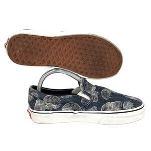 Vans Wireframe-Men 4.5/Women 6-Blue/White Skulls-Fractal/Geometric/3D-Low Skate